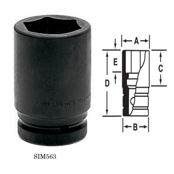Snapon-1" 1-1/2" 2-1/2" Drive Tools-Deep Impact Socket, Inches (1")